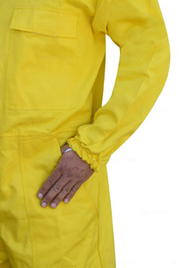Yellow Beekeeping <b>Suit</b> Full Body Protective Jumpsuit With Mesh Hood Zipper Front Elastic Cuff Ankle Farm Use - Product Image 6