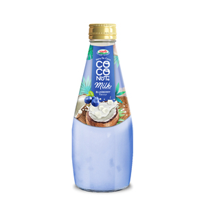 Prix de gros Lait de coco avec saveur fraise 290ml bouteille en verre Private Label Vietnam Fabricant de boissons Vietnam - Product Image 1