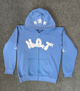 Sudadera con Capucha Personalizada OEM ODM con Logotipo Bordado, Diseño Vintage, 450 GSM, Efecto Desgastado por el Sol, Felpa de Algodón, con Pedrería, para Hombre, Invierno - Product Image 1