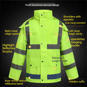 Winter Warm Fleece Custom Logo Construction Hi Vis Work Hoodie Workwear <b>Worker</b> Coat High Visibility Reflective Safety <b>Jacket</b> - Product Image 5