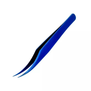 Pince à épiler professionnelle à pointe coudée pour sourcils et kit d'extension de cils, outils de beauté emballés dans un sac, pointe en acier inoxydable - Product Image 5