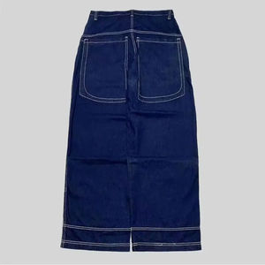 กางเกงยีนส์ฮิปฮอปทรงหลวมสไตล์สตรีทแวร์ กางเกงขายาวทรงหลวมสำหรับผู้ชายและผู้หญิง กางเกงยีนส์ทรงบอยเฟรนด์โอเวอร์ไซส์ กางเกงยีนส์เดนิม - Product Image 6