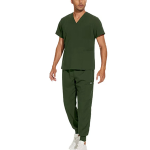 Uniformes Médicos Antibacterianos de Color Sólido con Cuello en V para Mujer, Tallas Grandes, Conjuntos de Uniformes para Enfermería y Clínica Dental - Product Image 1