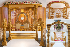 Delizio mandap DAP เส้นใยทองคำพับได้สำหรับงานแต่งงานของสหราชอาณาจักรได้รับแรงบันดาลใจ - Product Image 6