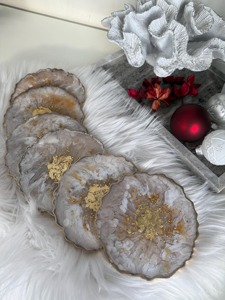 Ensemble de sous-verres en résine artisanale de qualité supérieure pour tasses à café et protection de table, élégant sous-verre en époxy pour la protection de la table - Product Image 5