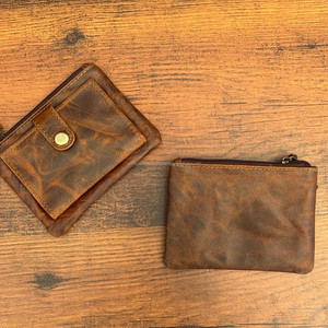 Cartera con tarjetero de cuero genuino Vintage 2025 con monedero con cremallera, billetera de bolsillo delgada pequeña con bloqueo RFID para hombres y mujeres - Product Image 4