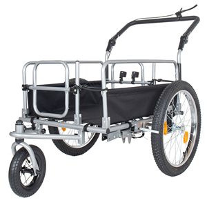 Rimorchio per Bicicletta 3-in-1 Resistente con Pneumatici Larghi 20"x2.6" e Passeggino Convertibile, Capacità 150 libbre, Telaio in Acciaio - Product Image 1