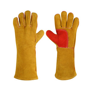 Professional Welding <b>Gloves</b> Leather Safety Wholesale Customized OEM Logo Leather Welding <b>Gloves</b> - Product Image 1