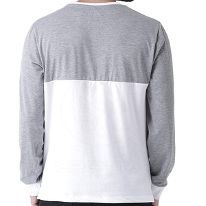 T-shirt à manches longues pour homme, vert foncé, col rond, coupe classique, couleur unie, décontracté, en coton tricoté - Product Image 6