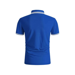 Polo homme bleu à manches courtes, couleur unie, tissu Oxford, décontracté, respirant, coupe classique - Product Image 2