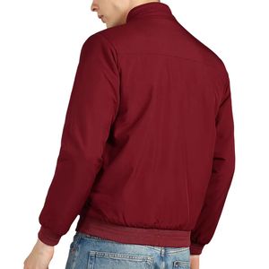 Veste softshell bordeaux pour homme, fermeture éclair, col montant, coupe régulière, coupe-vent, streetwear d'extérieur, confortable - Product Image 6