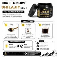 Résine de Shilajit de Qualité Supérieure 25g – Résine de Shilajit Traditionnelle de l'Himalaya à Base de Plantes avec Dosage Facile et Pot de Rangement Pratique