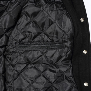 Chaqueta Universitaria de Béisbol Personalizada de Lona Transpirable Ecológica de Poliéster/Algodón con Cremallera para Hombre de la Hermandad Zeta Phi Beta - Product Image 3