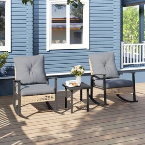 Sedie a Dondolo in Rattan, Eleganti Mobili da Giardino per Comfort e Relax all'Aperto - Product Image 1