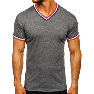 T-shirt blanc à col en V pour homme, manches courtes, 100 % coton, teinture unie, coupe classique, couleur unie, vêtements pour toutes les saisons - Product Image 6