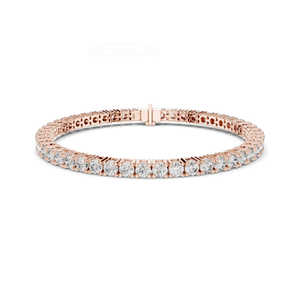 Magnifique collier de diamants ronds brillants de laboratoire, sans défaut, à poids total en carats, serti de diamants ronds intemporels - Product Image 3