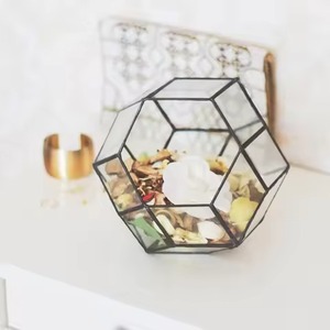 Terrarium en verre exclusif avec support métallique – Élégant pot de fleurs d'intérieur, accent décoratif pour la maison - Product Image 2