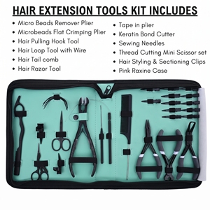 Kit de Extensiones de Cabello Todo en Uno con Alicates de Micro Anclaje, Cortador de Fusion Bond, Herramienta de Presión para Extensiones de Cinta, Gancho de Bucle y Accesorios de Estilismo - Product Image 2