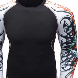 Streetwear High Quality <b>Men</b> Compression Shirt Solid Color Adult Size Quick Dry Gym Training Fitness Performance Wear - Product Image 6