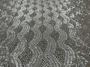 ผ้าปักมือลายลูกปัดเงินหรูหรา |   ผ้าทูลล์ปักลูกปัดหนาแน่นสำหรับชุดแต่งงานและชุดเจ้าสาวขายส่ง - Product Image 4