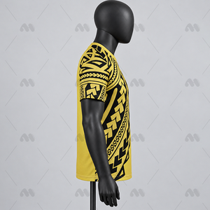 เสื้อยืดคอกลมสีเหลืองสำหรับผู้ชาย แขนสั้น แบบเรียบ พร้อมลายพิมพ์  ผ้าเจอร์ซีย์ถักเป็นมิตรกับสิ่งแวดล้อม  โลโก้ด้านหน้า  ผลิตจากโพลีเอสเตอร์/คอตตอน - Product Image 2