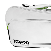 Sac de padel sportif portable personnalisé pour hommes, femmes, unisexe, polyester blanc-noir, fermeture éclair moderne