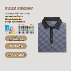 Luxury High Quality Eco-Friendly Four-Way Stretch Spandex/Polyester Men's Turn-down Collar Designer Golf Polo T-shirt Custom - Product Image 6