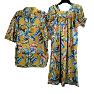 Tenues de couple, robe polynésienne à imprimé floral, Samoa Puletasi, chemise hawaïenne, robes Aloha Island - Product Image 1