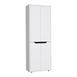 <b>White</b>/Black 67\"H Kitchen <b>Storage</b> <b>Cabinet</b> with Four Doors and Five Interior Shelves - Product Image 2