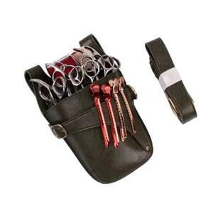 Pochette professionnelle pour ciseaux de coiffure, sacoche inclinée pour outils de barbier en cuir souple avec sangle de ceinture, fabricant sur mesure - Product Image 2