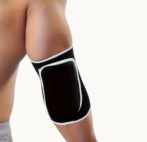 Breathable Elbow Support Black Spandex Polyester Adjustable Hook Loop Closure 22cm X 24cm for Football Running Unisex - Product Image 3