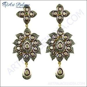 Art Palace Women's 22k Gold Plated <b>Chandelier</b> Earrings With <b>Crystal</b> Rhinestone Flower Design Vintage Wedding Jewelry - Product Image 3