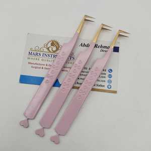 Pinzas para Pestañas con Diseño de Corazón Rosa, Chapadas en Oro, Punta de Precisión para Extensiones de Pestañas - Product Image 2