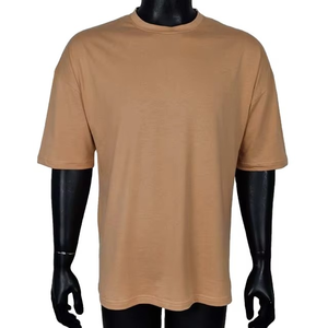 Camiseta Extra Grande Premium para Hombre, Tela de Algodón Suave, Diseño Liso Minimalista, Estilo Urbano, Corte Holgado, Logotipo Personalizado, Fabricación OEM - Product Image 1