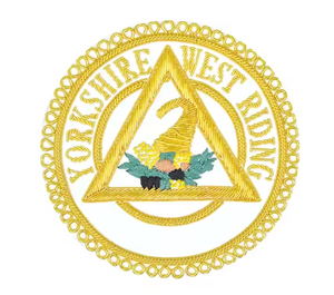 Badge de tablier maçonnique de luxe fait main, brodé au fil de bullion, style London Grand Rank, pour tenue de cérémonie, avec effet 3D en relief - Product Image 5