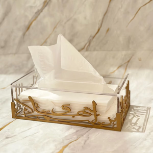 Caja de pañuelos de resina india de alta calidad Axiom Home Accents con diseño de nácar, soporte de pañuelos de resina al por mayor - Product Image 1