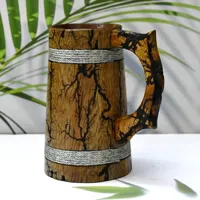 Mug à boire en bois de qualité supérieure, finition naturelle, pour la cuisine traditionnelle et les collections de vaisselle uniques, bar, hôtel