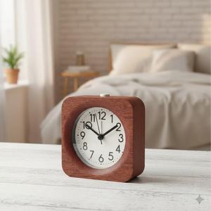 Reloj de Noche de Madera con Acabado Natural y Diseño Elegante - Product Image 4