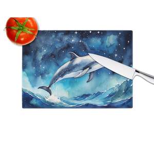 Planche à découper en verre Dolphin Starry Sea Grande taille Planche de service décorative en verre trempé pour la cuisine Plats et assiettes - Product Image 4