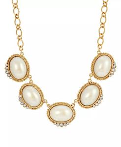 Collana regolabile con perle finte, 16" + 3" |   2028 - Product Image 1