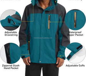 MARUF MFG CO New Trend Fashion <b>Men</b> Lake Blue Custom Logo Eco-Friendly Quick Dry <b>Lightweight</b> Waterproof Breathable Winter <b>Jacket</b> - Product Image 5