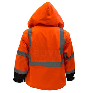 Chaqueta de Seguridad Reflectante Impermeable y Transpirable de Alta Visibilidad 100% Poliéster para Trabajos de Infraestructura e Industriales - Product Image 2