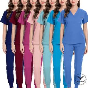 ชุดขัดทางการแพทย์ชุดผ้าซาตินสำหรับพยาบาลชุดเครื่องแบบโรงพยาบาลสำหรับผู้หญิงใช้ได้ทั้งชายและหญิง - Product Image 2