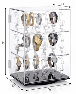 Exhibidor de Relojes Moderno de Acrílico Transparente con Cerradura para Mostrador de Tienda Minorista con Diseño para Exhibición - Product Image 3