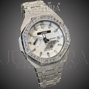 Reloj de Lujo Personalizable para Hombre, Estilo Hip-Hop, con Correa de Acero, Esfera de 41 mm, Diamantes Moissanite VVS Mixtos, Movimiento de Cuarzo - Product Image 3