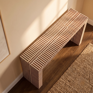 Mesa Consola de Madera Maciza con Diseño Moderno de Incrustaciones de Hueso, Muebles para Sala de Estar, Decoración del Hogar, Muebles Sin Defectos - Product Image 3