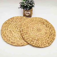 Set de table rond en jacinthe d'eau, fait main, tissé, naturel, écologique, décoration de table à manger pour la maison