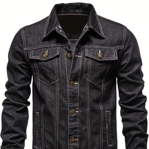 Chaquetas de Mezclilla Negra de Alta Demanda, Chaquetas Unisex de Poliéster de Grosor Estándar Duradero, Diseños Personalizados Completos, Reversibles, de Secado Rápido - Product Image 1