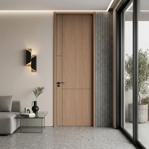 Puertas de MDF para Dormitorio y Comedor con Acabado de Madera Sólida, Resistentes al Agua, Antidesformación y Antimoho, Diseño Moderno, Fabricante ODM/OEM - Product Image 1