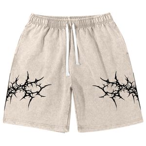 Shorts pour hommes style rétro, en coton épais délavé à l'acide, coupe ample confortable, design personnalisé pour l'été - Product Image 3